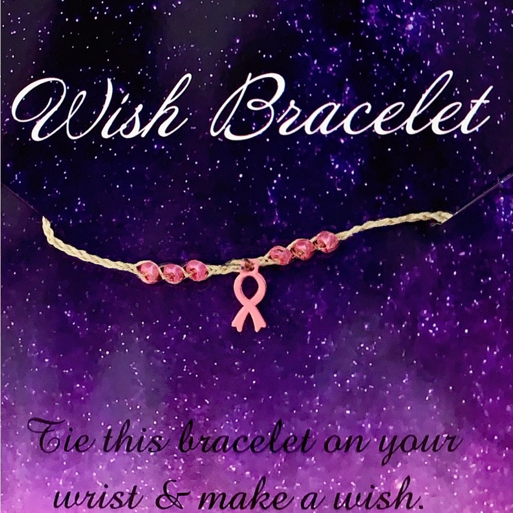 Pink Ribbon Wish Bracelet
